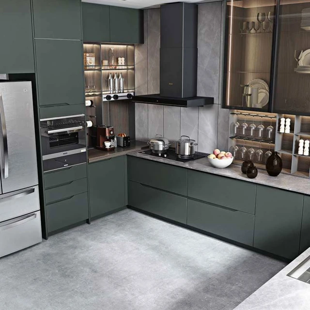 olive green kitchen cabinets