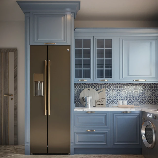 light blue kitchen