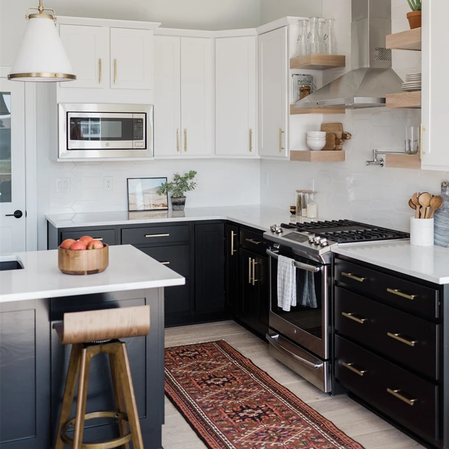 white and black kitchen