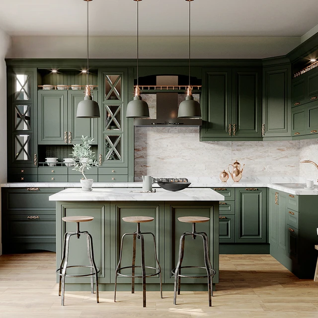 olive green kitchen