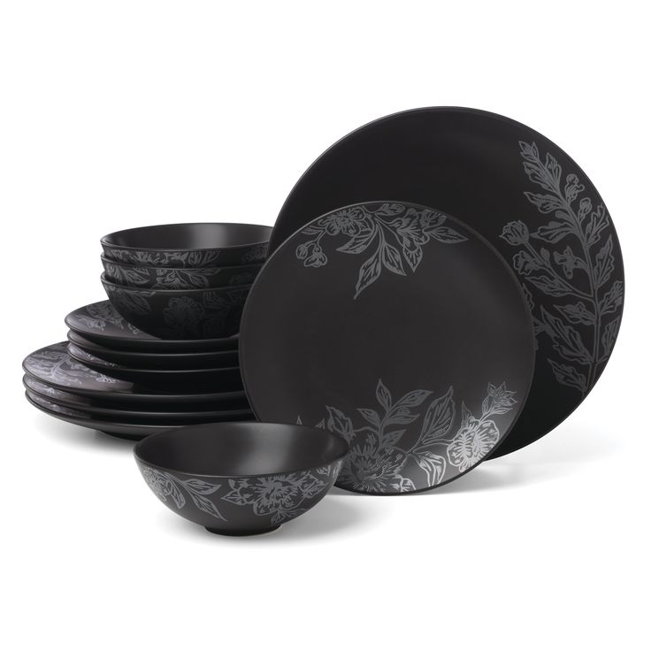 black tableware set