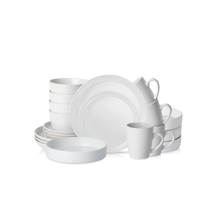 white stoneware tableware