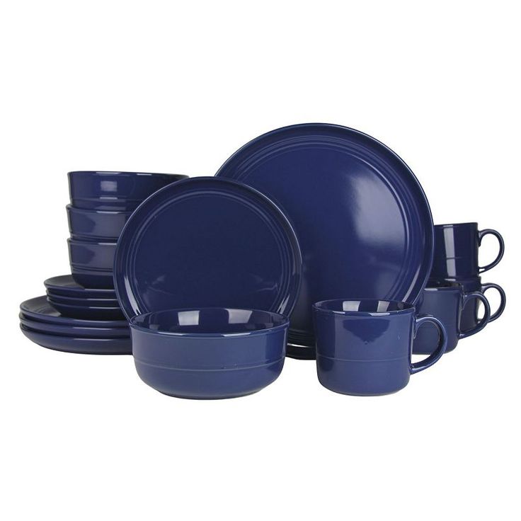 blue tableware