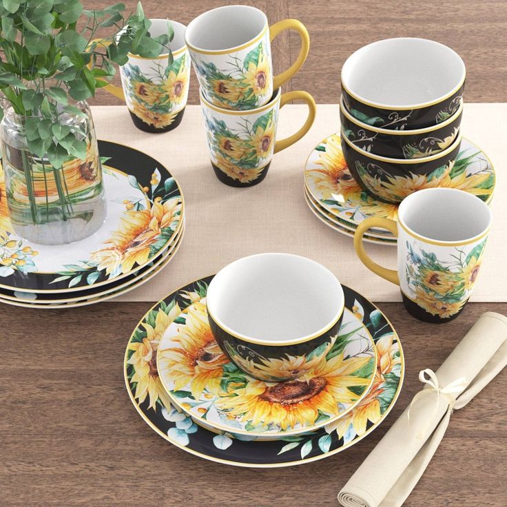 sunflower tableware