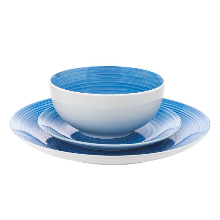 Spiral Blue Porcelain Dinnerware Set