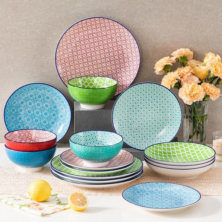 colorful tableware